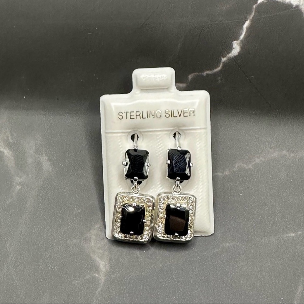 Elegant Black and Silver Earrings